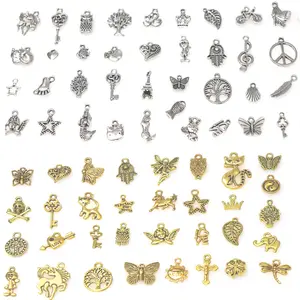 100 сплав украшения подвеска diy браслет ожерелье серьги ретро тибетский серебряный Кулон Смешанные Оптовая продажа
