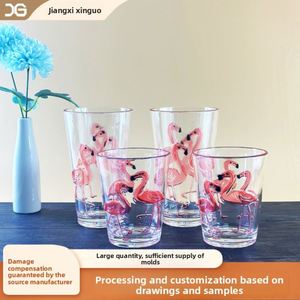 Precio de Fábrica al por Mayor, Vaso Reutilizable de Acrílico Impreso con Diseño de Flamenco, Creativo y Grueso, para Jugo/Agua, Capacidad de 370 ml a 2.5 L, Cóncavo - Product Image 2