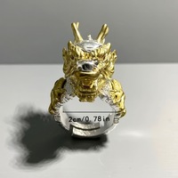 Populaire rétro Golden Dragon ouvert bague pour hommes 18K plaqué or alliage cadeau de mariage accessoires de fête