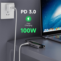 Hub 13 en 1 USB Type C vers HDML Hub adaptateur pour ordinateur portable HUB Lecteur de carte SD Stations d'accueil pour ordinateur portable macbook
