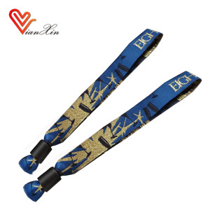 New Arrival One Time Use <b>Plastic</b> Lock Wristband/Fabric Festival Wristband/Polyester Woven Wristband for Events - Product Image 6