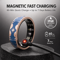 Bague connectée de suivi de santé avec surveillance du rythme cardiaque et du sommeil, étanche IP68, boîtier en acier inoxydable, contrôle via application pour Android/iOS