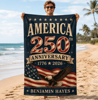Serviettes de bain ultra douces et très absorbantes avec motif drapeau du 250e anniversaire, serviettes de toilette pour cuisine, salle de bain, hôtel, salle de sport