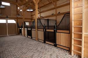 Panneaux d'écurie pour chevaux <span class=keywords><strong>de</strong></span> qualité supérieure, design bas, stalles modulaires préfabriqués en acier, longue durée <span class=keywords><strong>de</strong></span> vie, faible entretien, solution d'écurie - Product Image 6