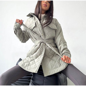 Manteau d'hiver pour femme en coton décontracté, léger, chaud, à carreaux, mi-long, imperméable, <span class=keywords><strong>nouveau</strong></span>, épaissi, 2022 - Product Image 2