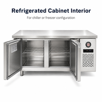 Table de préparation réfrigérée en acier inoxydable de qualité professionnelle pour cuisine de restaurant