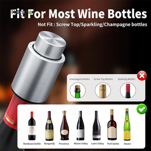 Tapón <span class=keywords><strong>de</strong></span> Vacío para <span class=keywords><strong>Vino</strong></span> Tinto Desechable <span class=keywords><strong>de</strong></span> Acero Inoxidable Thankhot, Tecnología Patentada 2 en 1 para Uso <span class=keywords><strong>de</strong></span> 30 Días, Accesorio - Product Image 3