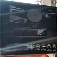 Caméra embarquée CPT 4K avec enregistreur vidéo, 3 canaux (avant/arrière/intérieur), écran IPS 3,16 pouces, WiFi 5G, capteur G, WDR, enregistrement en boucle automatique