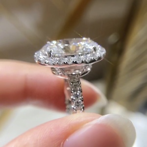 14K Oro Blanco VS DEF Color IGI Certificado 4CT Oval Cut Halo Diamante CVD Lab <span class=keywords><strong>Diamond</strong></span> <span class=keywords><strong>Ring</strong></span> - Product Image 5