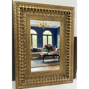 Miroir mural décoratif avec cadre sculpté, finition dorée, décoration de luxe pour la maison, style vintage, design d'intérieur - Product Image 3