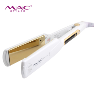 Lisseur de cheveux en titane haut de gamme MAC Styler, <span class=keywords><strong>fer</strong></span> à <span class=keywords><strong>lisser</strong></span> électrique blanc or, 5 niveaux de chaleur réglables avec affichage LED, chauffe rapide, usage domestique - Product Image 5