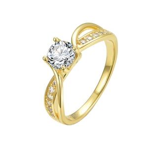 Anello di fidanzamento <span class=keywords><strong>solitario</strong></span> taglio brillante 14K <span class=keywords><strong>1</strong></span>/20 pieno di gioielli in oro che fanno forniture di anelli pieni d'oro per le donne - Product Image 1