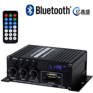 Mini amplificateur de puissance stéréo AK-370 12V avec Bluetooth, USB, SD, FM, entrée AUX et contrôle des aigus et des basses pour l'audio automobile - Product Image 5
