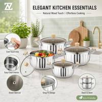 Ensemble de casseroles en acier inoxydable de qualité supérieure Zhenneng, collection complète pour tous vos travaux culinaires, ustensiles de cuisine durables de haute qualité