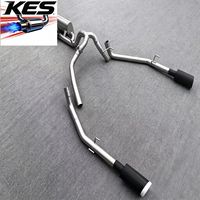 Système d'échappement Catback en acier inoxydable 304 compatible avec Toyota Tundra 5.7L V8 2007-2021 avec doubles embouts noirs et commande de soupape