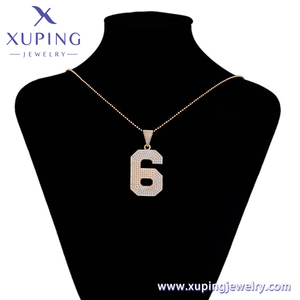 X000716962 XUPING Jewelry 18K Colgante de moda Chapado en oro Cobre Joyería Número-6 Personalidad Encantos Colgante para collar DIY - Product Image 6