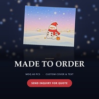Livre de souvenirs de Noël à couverture rigide, capacité 48 photos, poches étanches, couverture artistique hivernale dessinée à la main, pour acheteurs en gros et au détail