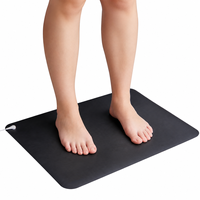 Tapis de mise à la terre en cuir PU noir lisse, tapis conducteur antistatique uni pour bureau, usage domestique, fourniture directe d'usine