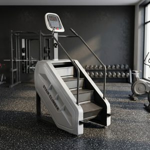 Máquina de cardio comercial para quemar grasa corporal completa, con estructura amortiguadora y subida de escaleras eléctrica de color blanco puro. - Product Image 2