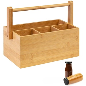 Eco-friendly Natural <b>Kitchen</b> <b>Storage</b> Box Spice Rack Bamboo <b>Storage</b> Box With Handle - Product Image 1