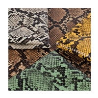 Cuero Sintético de Pitón Clásico de 085 mm, Cuero Artificial de Pitón con Estampado Brillante, Resistente a la Abrasión, para Bolsos, Zapatos, Botas, Sofás, Suave