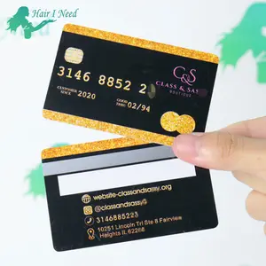 Kartu Logo Kustom Kartu Bisnis Mewah dengan Kartu Nama PVC Cetak Nomor Cetak Perak Emas