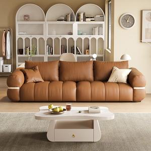 Sofá de Cuero de Lujo Ligero y Sencillo para Sala de Estar, Sofá Moderno de <span class=keywords><strong>Tres</strong></span> o Cuatro Plazas <span class=keywords><strong>en</strong></span> Línea Recta para Apartamentos Pequeños - Product Image 4