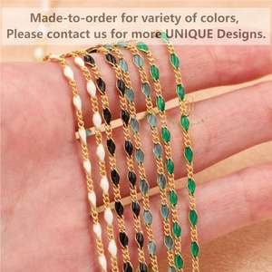 Gp us 14 קראט מלא זהב פיגרו 3 + 1 שרשראות אמייל שרשרת תכשיטים קבועים - Product Image 3