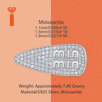 Barrette à cheveux en argent 925 avec moissanite taille brillant, pavé complet, étoile, plaqué or, accessoire de luxe pour femmes et filles, pour mariage et fête