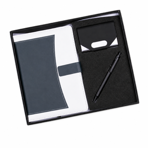 Set de Regalo Premium con Agenda de PU Blanca y Azul, Tarjetero y Bolígrafo, Cuaderno Elegante para Regalos Corporativos Profesionales y Escritura - Product Image 3