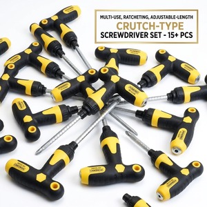 Destornillador <span class=keywords><strong>de</strong></span> Trinquete Profesional con Mango en T, Magnético, Acero 6150 Cr-V, Vástago Hexagonal, Tratado Térmicamente, para Trabajos con Destornillador Eléctrico - Product Image 2