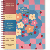 Carnet de planification académique personnalisé à spirale avec logo doré personnalisé, motif arbre de croissance, couverture en tissu/PP, cadeau pour étudiants