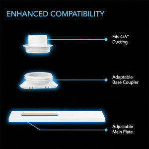 <span class=keywords><strong>Kit</strong></span> de ventilation universel pour fenêtre YOD HVAC Contractor 4/6 pouces avec ventilateurs intégrés et conduits pour usage domestique, en plastique durable, garantie 5 ans - Product Image 2