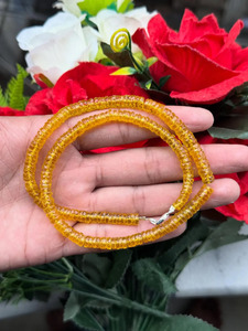 สร้อยข้อมือและสร้อยคอประดับลูกปัดทรงรอนเดลล์สีเหลืองทองอร่าม งานแฮนด์เมดสุดหรู เป็นของขวัญสำหรับผู้หญิงและเด็กผู้หญิง แฟชั่นทันสมัย - Product Image 4