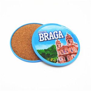 Sous-verre en fer blanc imprimé – Magnifique souvenir de <span class=keywords><strong>Braga</strong></span>, <span class=keywords><strong>Portugal</strong></span>, respectueux de l'environnement, sans danger pour les aliments, antidérapant et résistant à la chaleur pour les boissons - Product Image 1