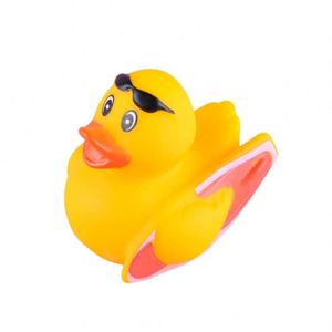 2025 New Design OEM Baby <b>Bath</b> Toys Promotional Decompression Puzzle Splashing Surfing Rubber Duck - Product Image 3