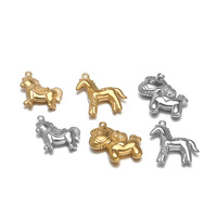 Pendentif Cheval en Acier Inoxydable Plaqué Or Moulé Sous Pression, Fait Main, pour Collier, Boucles d'Oreilles, Bijoux et Breloques DIY
