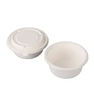 Disposable Environmentally Friendly Biodegradable Bagasse Salad Bowl Custom Party Plate Paper With Lid Custom Plate Paper