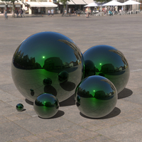 Globe Miroir Art Déco Moderne de Luxe Personnalisable en Acier Inoxydable Poli Argenté Lisse Réfléchissant pour Jardin