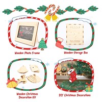 96 Pcs Unfinished Houten Ornamenten Charms Kerstboom Opknoping Accessoires Met Geschenkdoos Voor Kerst Decoratie