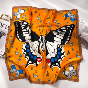 Luxury Butterfly Design Square Satin Imitation <strong>Silk</strong> <strong>Scarf</strong> for <strong>Women</strong> <strong>Silk</strong> <strong>Scarves</strong> Wholesale 2023 - Product Image 6