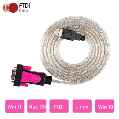 Thả vận chuyển FTDI Chipset USB 2.0 để DB9 RS232 nối tiếp (9-pin) Bộ chuyển đổi cáp 1.5m cho Win8/Win7