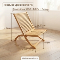 Fauteuil de salon moderne en bambou durable, confortable et inclinable, sain, sans formaldéhyde, portable, pour l'école, le jardin, la plage, la chambre à coucher