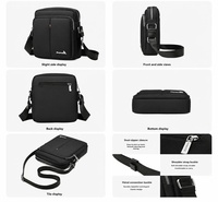Sac bandoulière en nylon pour hommes d'affaires, résistant à l'eau, léger, multi-poches, sac messager, sac de voyage pour tablette