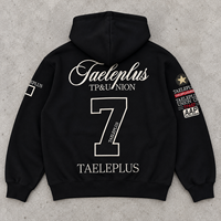 Sweat-shirt à capuche zippé personnalisé OEM ODM brodé, coupe ample, en coton épais, avec appliqué, pour homme, style streetwear de luxe