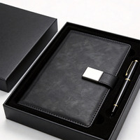 Ensemble de carnets A5 en cuir PU pour entreprise, petite série, avec reliure cousue et option stylo offert, pour l'école ou le bureau