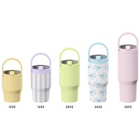Gobelet isotherme en acier inoxydable personnalisé de 20oz, 24oz, 32oz, 40oz, avec poignée et paille, pour sublimation, vente en gros