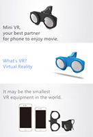 Kacamata Pintar Android IOS, Kacamata VR Mini Lipat Warna Hitam, Kacamata Penampilan 3D Realita Virtual