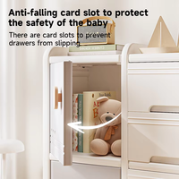 Armoire de rangement modulaire verticale étroite pour enfants en plastique avec porte et tiroirs pour ranger les jouets et les vêtements de bébé dans un coin