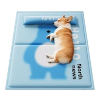 Tapis rafraîchissant pour animaux de compagnie, série Polaire, gel rafraîchissant pour l'été, pour chiens et chats, avec coussin de soutien pour le cou, respirant et imperméable, pour usage intérieur